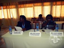 The Director of Effuttu Municipal Education Service, Mrs Hilda Eghan and the School Health Education Programme, Mrs Alberta Arthur