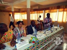 Director of Shape Attitude Ghana, Wonderful B. Ghartey and to his right are Mr Andy Asamoah, Executive Chairman, A and C Development Company, Mrs Murtaza, UNICEF Deputy Representative and Neinyi Ghartey VII the Chief of Effutu Traditional Area.