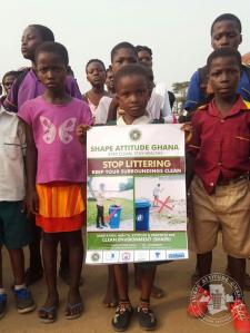 Inculcating the concept of sanitation into the people of Alata, Apam