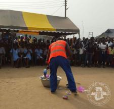 Inculcating the concept of sanitation into the people of Alata, Apam