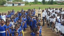 Sensitisation and awareness messages to schools in Apam.