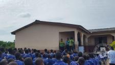 Sensitisation and awareness messages to schools in Apam.