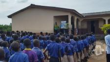 Sensitisation and awareness messages to schools in Apam.